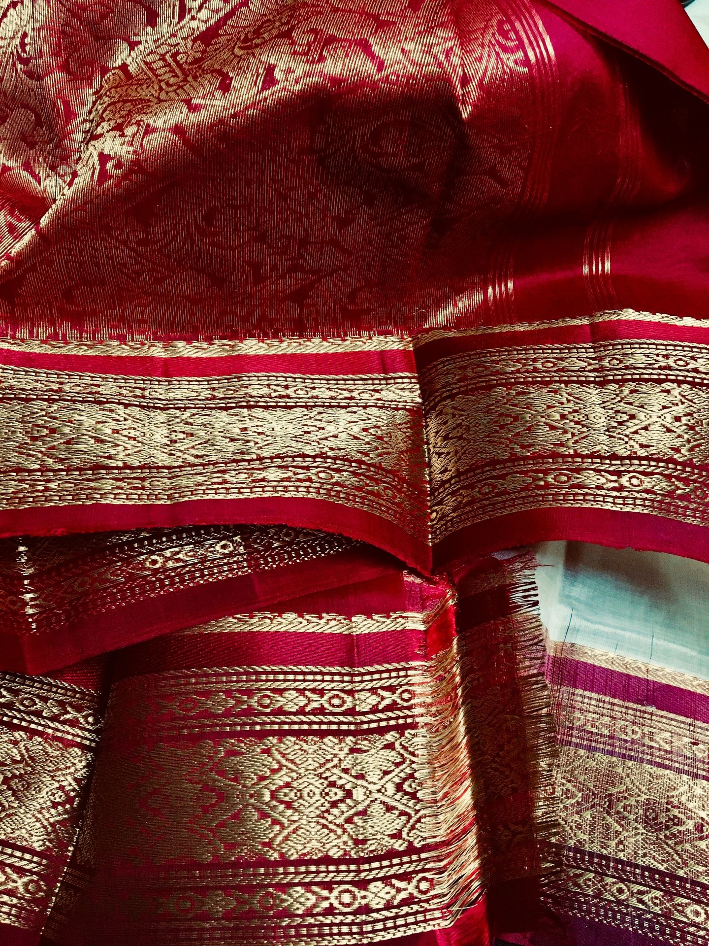 red white and blue textile